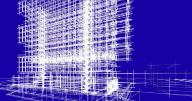 şehir mimarisi ve binalar 3D çizimi 