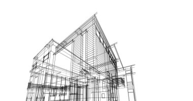 Ev kavramı kroki 3d çizim