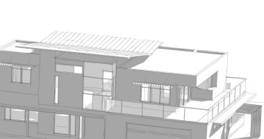 Ev kavramı kroki 3d çizim