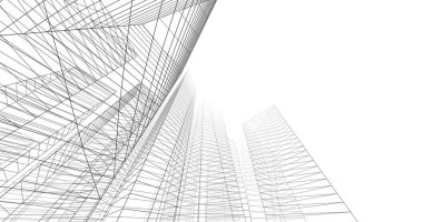 şehir mimarisi ve binalar 3D çizimi 
