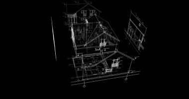 mimari çizimleri 3B illüstrasyon - illüstrasyon