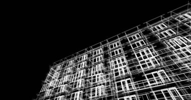 şehir mimarisi ve binalar 3D çizimi 