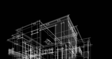 Ev kavramı kroki 3d çizim