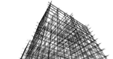 mimari çizimleri 3B illüstrasyon - illüstrasyon