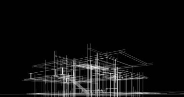 Ev kavramı kroki 3d çizim