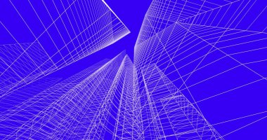 şehir mimarisi ve binalar 3D çizimi 