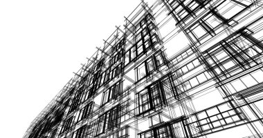 şehir mimarisi ve binalar 3D çizimi 