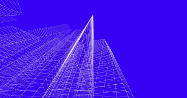 şehir mimarisi ve binalar 3D çizimi 