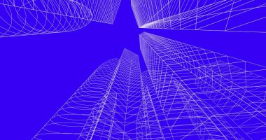 şehir mimarisi ve binalar 3D çizimi 