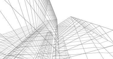 şehir mimarisi ve binalar 3D çizimi 