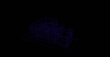 Binanın mimari 3d çizim çizim ev