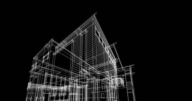 Ev kavramı kroki 3d çizim