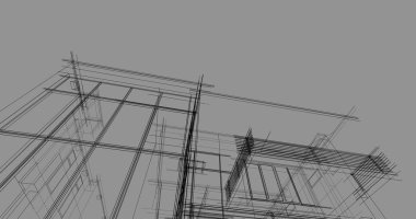 Ev kavramı kroki 3d çizim