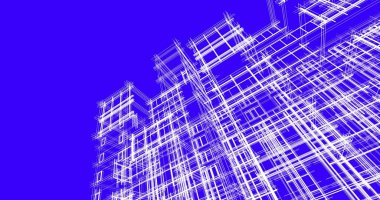 şehir mimarisi ve binalar 3D çizimi 