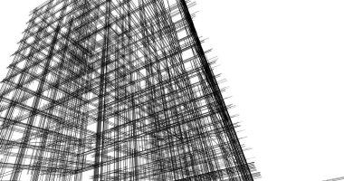 mimari çizimleri 3B illüstrasyon - illüstrasyon