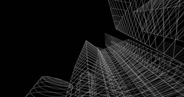 şehir mimarisi ve binalar 3D çizimi 