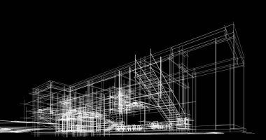 Ev kavramı kroki 3d çizim