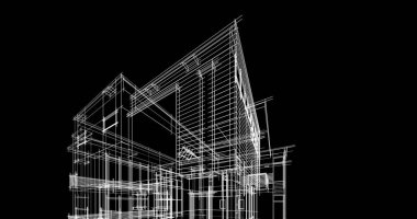 Ev kavramı kroki 3d çizim