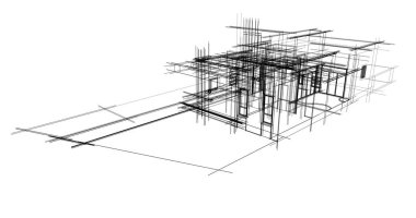 Ev kavramı kroki 3d çizim