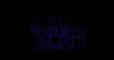 Binanın mimari 3d çizim çizim ev