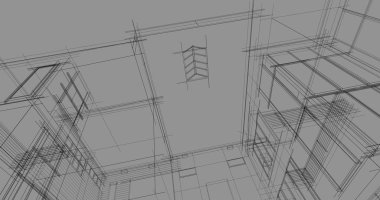 Ev kavramı kroki 3d çizim