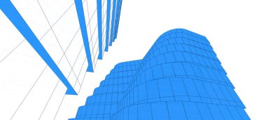 mimari çizimleri 3B illüstrasyon - illüstrasyon