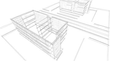 Binanın mimari 3d çizim çizim ev