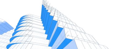 Binanın mimari 3d çizim çizim ev