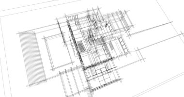 Ev kavramı kroki 3d çizim