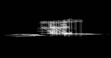 Ev kavramı kroki 3d çizim