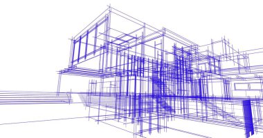 Ev kavramı kroki 3d çizim