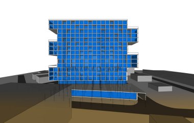 Şehir Mimarlık ve yapı 3D çizimi