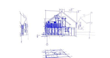 mimari çizimleri 3B illüstrasyon - illüstrasyon