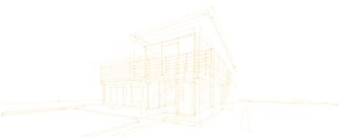 Binanın mimari 3d çizim çizim ev