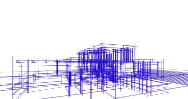 Ev kavramı kroki 3d çizim