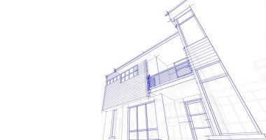 Ev kavramı kroki 3d çizim