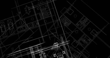 mimari çizimleri 3B illüstrasyon - illüstrasyon