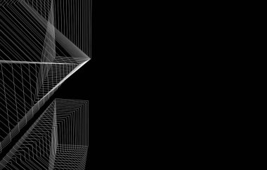 Binanın mimari 3d çizim çizim ev