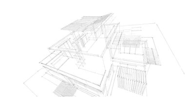 Ev kavramı kroki 3d çizim