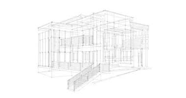 Ev kavramı kroki 3d çizim