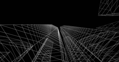 şehir mimarisi ve binalar 3D çizimi 