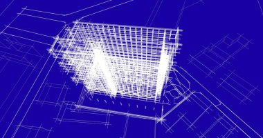 mimari çizimleri 3B illüstrasyon - illüstrasyon