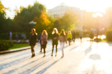 Sonbahar park, bulanık görünüm 