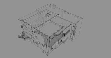 Ev kavramı kroki 3d çizim