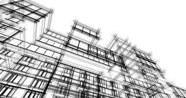 şehir mimarisi ve binalar 3D çizimi 