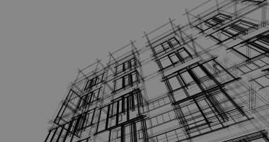 İnşaat 3d çizim Bina mimari