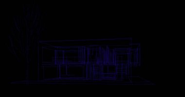 Binanın mimari 3d çizim çizim ev