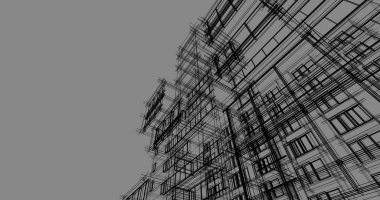 İnşaat 3d çizim Bina mimari