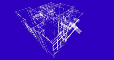 Ev kavramı kroki 3d çizim