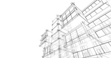 şehir mimarisi ve binalar 3D çizimi 